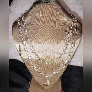 Chic Silver Layered Necklace